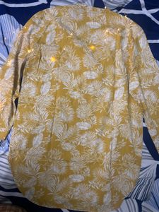 Zara Black Bottom With Yellow Floral Kurti