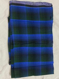 Blue & Green Checked Dhoti