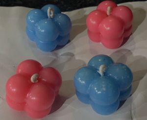 Pink And Blue Bubble Candles (Set of 4)