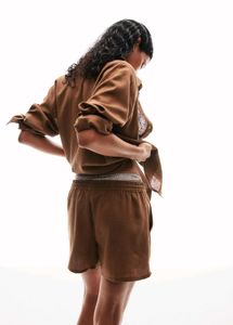 H&amp;M Oversized Linen Blend Brown Shirt /XS