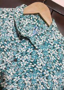 Sea Green Floral Shirt For Boy &amp; Men 40 Chest