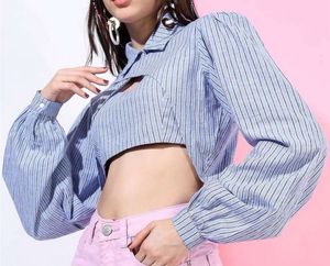 Striped Cutout Crop Top