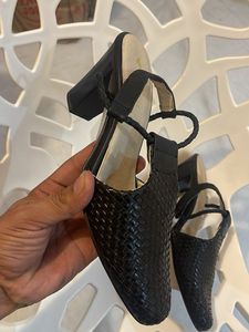 Woven Leather Mules
