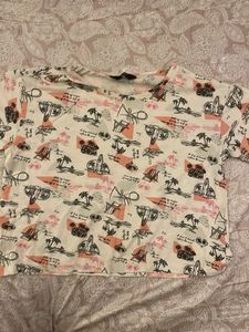 Patterned White T-Shirt