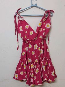 Pink Floral Mini Dress