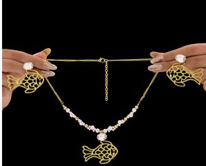 Anti Turnish Golden Fish Necklace Set