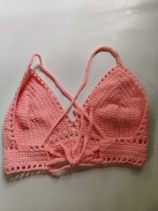 Pink Crochet Crop Top