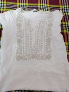 White Embroidered Tunic Dress