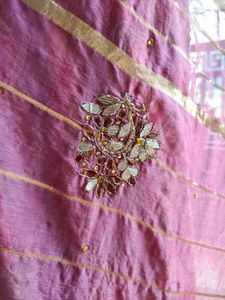 mauve-pink saree
