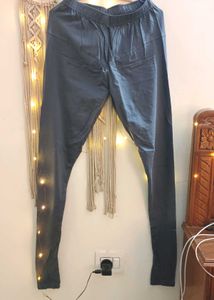 Grey Cotton Lyra Leggings Free Size