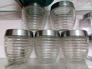 13 GLASS STORAGE JARS (CRYSTAL CLEAR)