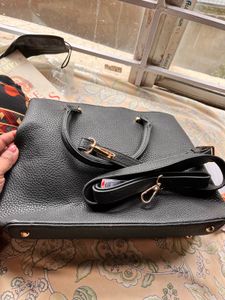 Black Handbag With Crosdbody Strap