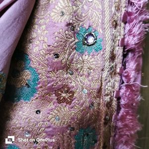 Embroidered Lavender Saree