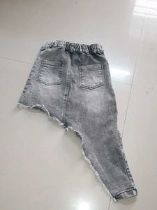 Asymmetric Denim Skirt
