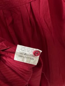 Red Peplum Casual Cotton Top