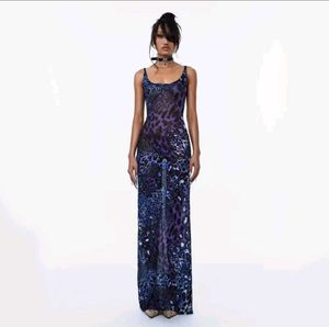 Violet Abstract Print Maxi Dress