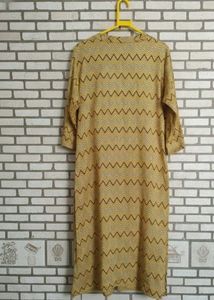 Zigzag Patterned Mustard Kurta