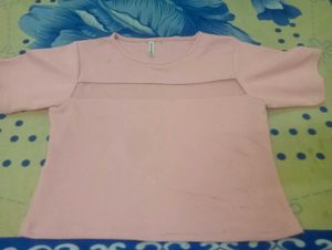 Pink Cutout Short Sleeve Tee