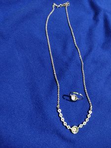Silver Plated Chain With Ring