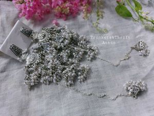 Ozidized Silver Layered Jhumka bunch Stud Earrings
