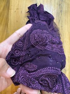 Purple Embroidered peplum top and heavy gher Palaz