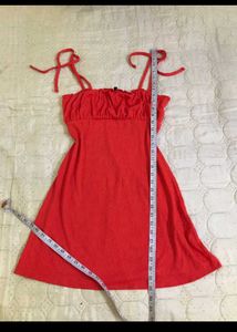 Red Tie Strap Dress