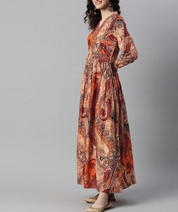 Paisley Print Ethnic Gown