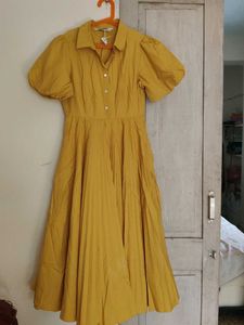 Mustard Midi Shirt Dress