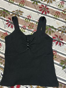 Black Ribbed Tank Top
