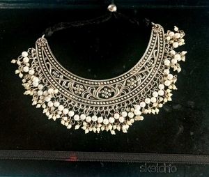 Oxidised Silver Choker