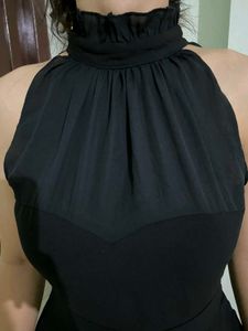 Women Black Halter Dress