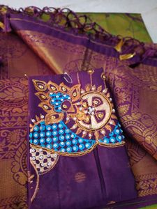 Bridal Kanjeevaram Saree With Maggam Work Blouse