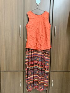 Ethnic Gown With Cape / Shrug