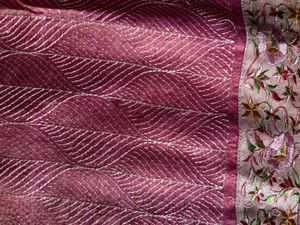 Pink Embroidered Saree