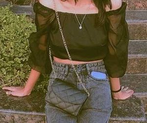 Black Sling Bag (Ajdustable Length)