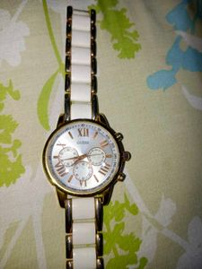 Guess Gold &amp; White Watch