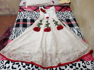 White Red Rose Gown