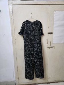Printed Jumpsuit With Tie-up Belt