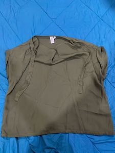 Olive Green Cowl Neck Top