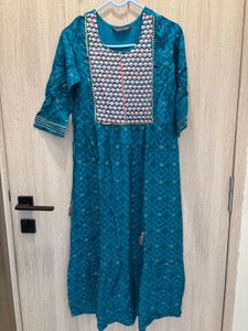 Teal Printed Kurta