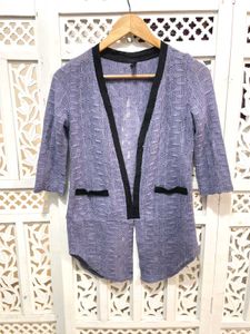Stylish Textured Open Front Jacket A