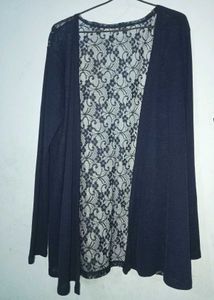 Elegant Blue Lace Cardigan