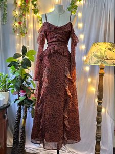 Leopard Print Ruffle Dress