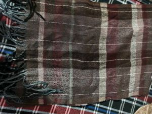 Plaid Scarf with Fringe