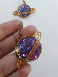 Planet Saturn Earrings- Resin Brand New earrings