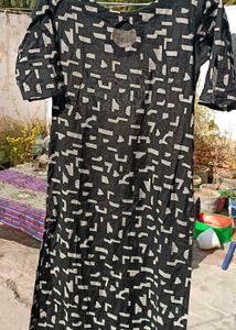 Printed Black Kurta