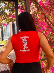 Red Sleve Less NewMe Top