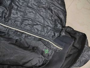 Stylish Black Quilted Hooded Jacket