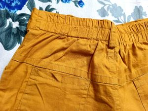 Lion Yellow Cotton Hot Pant