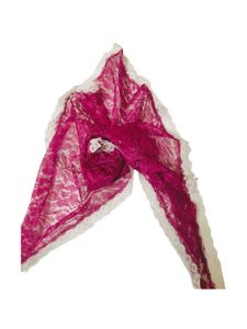 Purple Color Church Scarf Veil Floral Netted Lace